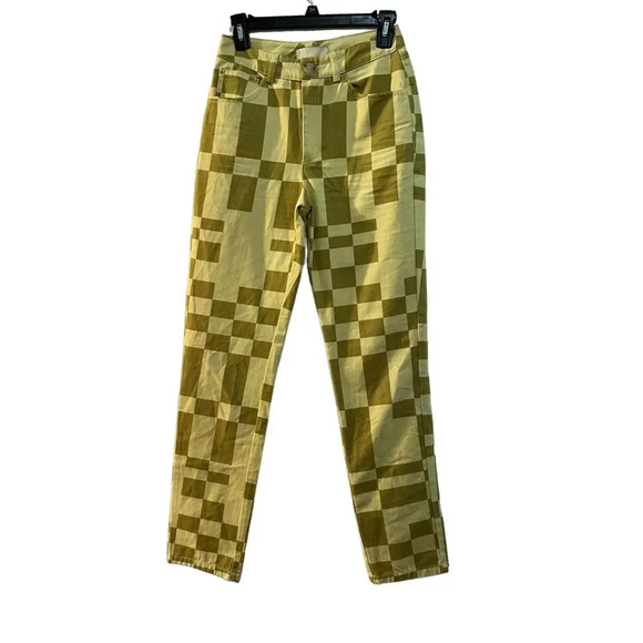 Paloma Wool Jump Pants in Lime Green Check - Picture 2 of 10